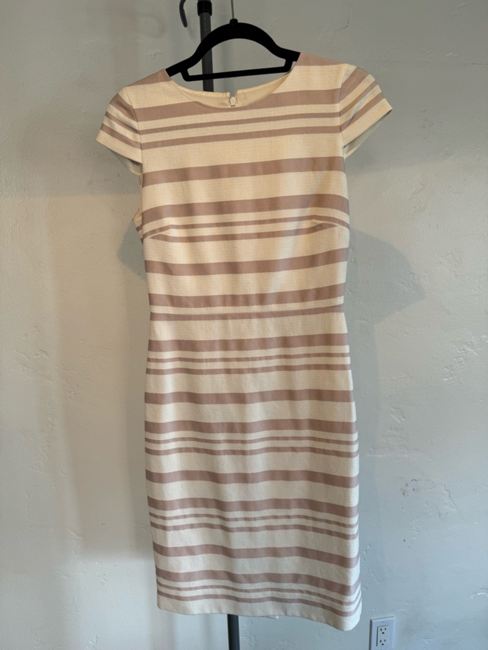 J. Crew Striped Cap-Sleeve Midi Dress